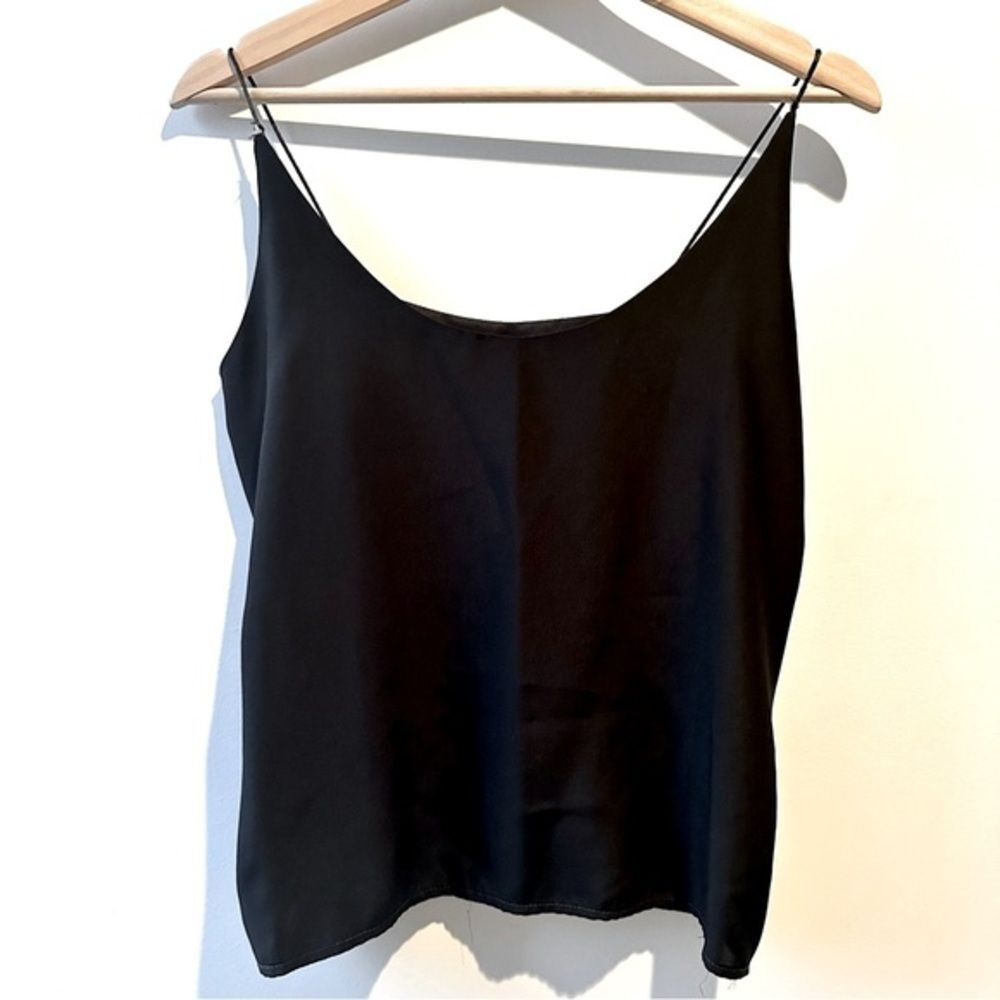 Vintage black spaghetti strap camisole​ small satin clean girl Y2K 90s polished